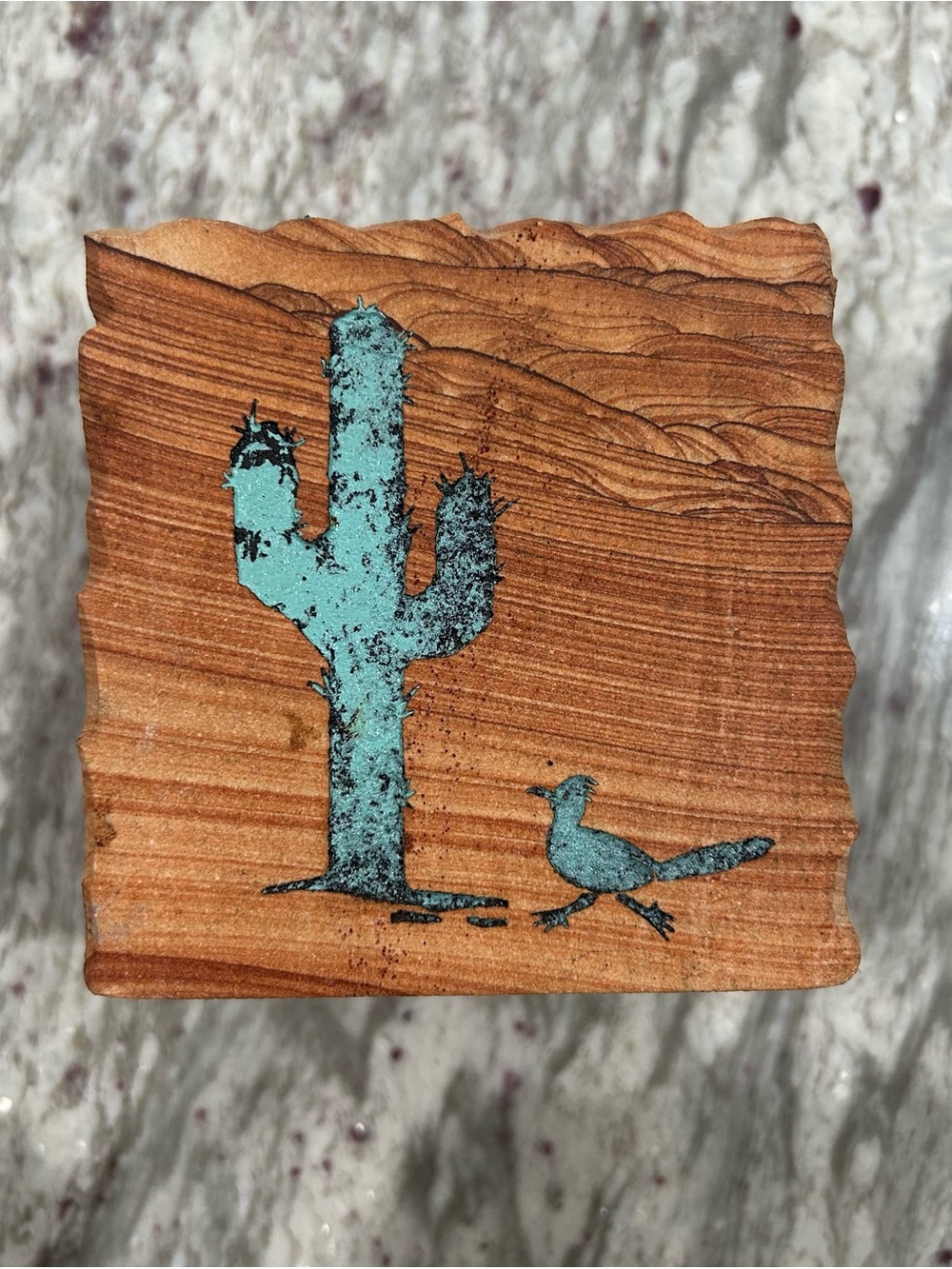 Turquoise Cactus Stone Napkin Holder
